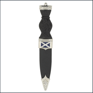 Saltire Enamel Polished Plain Ball Sgian Dubh